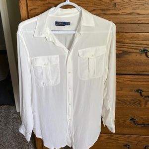 Ladies Polo Ralph Lauren cream blouse size small/petite